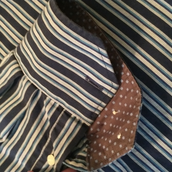Like new! Taylorbyrd men's LS shirt blue striper, sx L - Picture 8 of 8